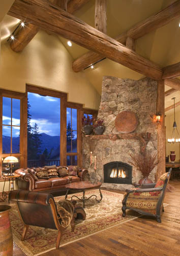 интериор на лог къща